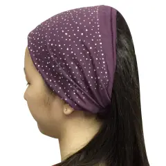 Wrapables Wide Headband Hair Accessory with Sparkles for Dress Up, Purple
