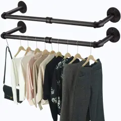 Durable Thick Metal Pipe Clothes Rack Closet Garment Hanging Bar