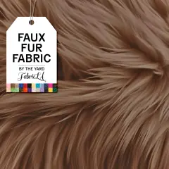 FabricLA | Shaggy Faux Fur | Fabric by The Yard | 72" X 60" Inch Wide | Craft Furry Fabric | Sewing, Apparel, Rugs, Pillows & More | Faux Fluffy Fabric | Light Brown, 2 Yard
