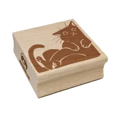 Corner Cat Decorative Border Square Rubber Stamp for Stamping Crafting