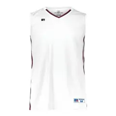 Russell Athletic&reg; Legacy V-Neck Basketball Jersey White/ maroon