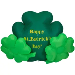 Northlight LED Lighted Inflatable Happy St. Patrick's Day Triple Shamrock Outdoor Decoration - 60" Green
