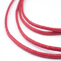 The Bead Chest African Vinyl Beads, Ghana Vulcanite Crafts Supplies for DIY Jewelry Making, Necklaces, Bracelets (3mm, Red)