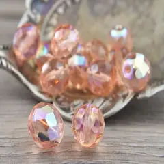 10mm Tea Rose AB Fire Polished Round Beads (16"Strand)