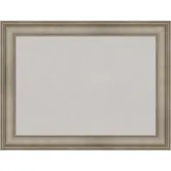 Mezzanine Antique Silver Narrow Wood Framed Corkboard, Grey Cork