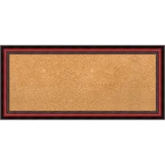 Rubino Cherry Scoop Wood Framed Corkboard, Natural Cork
