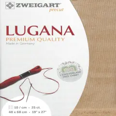 PrecutZweigart Lugana Vintage 25 count Vintage Country Mocha