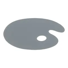 New York Central Grey Tempered Glass Palette 10x14" Oval &ndash; Scratch-Resistant, Easy-to-Clean Artist Palette for Precise Color Mixing, Reduced Glare, Solvent-Resistant