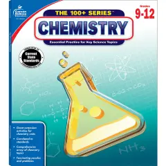 Carson Dellosa The 100 Series Chemistry Workbook, Science Book for Grades 9-12, Periodic Table, Atomic Structure, Scientific Notation, and More, Classroom or Homeschool Curriculum