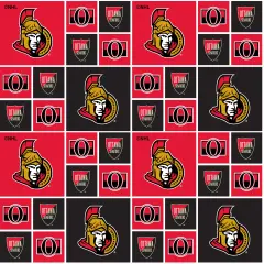 Sykel Enterprises NHL Team Cotton Fabric-Ottawa Senators Geometric Cotton Quilting Fabric