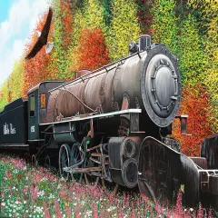 Sunsout Skagway Locomotive 550 pc Jigsaw Puzzle 61704