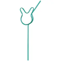 Bunny Shaped Fun Straw - Blue 2ct