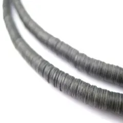 The Bead Chest African Vinyl Beads, Ghana Vulcanite Crafts Supplies for DIY Jewelry Making, Necklaces, Bracelets (4mm, Black)