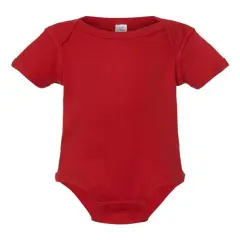 Rabbit Skins&reg; Infant Baby Rib Short Sleeve Bodysuit Red