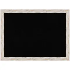 Alexandria White Wash Narrow Wood Framed Corkboard, Black Cork