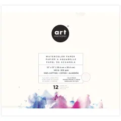 Art Philosophy Art Philosophy Watercolor Paper Pad 12x12, 12 Sheets, 140 Lb (300 Gsm) 100% Cotton Cold Press 655350651381