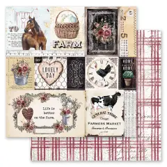 Farm Sweet Farm Collection 12x12 Sheet - Out On The Farm - 12x12 in, w foil details (10 SHEETS)