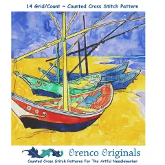 Originals Originals Vincent Van Gogh Boats on the Beach Counted Cross Stitch Pattern