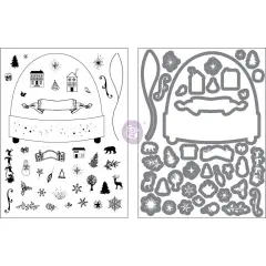 Prima Marketing Inc Stamp & Dies - Sweet Peppermint Snowglobe 655350991432