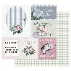 Prima Marketing Inc Prima Marketing Poetic Rose Foiled Double-Sided Cardstock 12"x12"-Mixed Feelings 655350849061