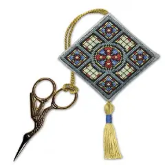 Textile Heritage Scissor Keep Cross Stitch Kit - Stained Glass Window Multicolor