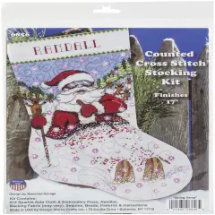 Design Works Counted Cross Stitch Stocking Kit 17" Long-Skiing Santa