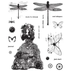 Prima Marketing Inc Finnabair 6x7.5 Cling Stamp Dare To Dream - 18 Pcs - Sz 6Inx7.5In 655350967024