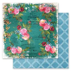 Painted Floral Collection 12x12 Sheet - Sweet moment - 12x12 in, w foil details (10 SHEETS)