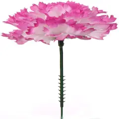 100-Pack White & Pink Artificial Carnation Flowers - Silk Faux Carnation Picks in Bulk, Perfect for DIY Weddings, Bouquets, Party & Event Decor, Home Accents, Floral Home by Artificial Flowers