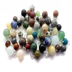 Gemstone Bead Charm Mix, 20 pieces, Assorted Stone Dangles, Adorabilities