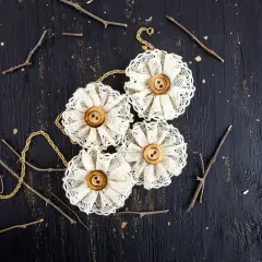 Prima Marketing Inc Prima Marketing Coconut Oahu Fabric Flowers, 2.5-Inch, 4-Pack 655350578121