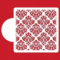 Damask Miniprint Cake Stencil | C807 by Designer Stencils | Cake Decorating Tools |
