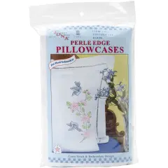 Jack Dempsey Stamped Pillowcases W/White Perle Edge 2/Pkg-Birds