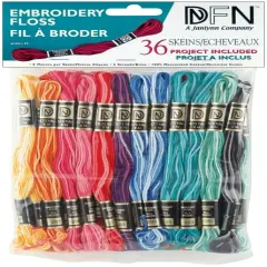 Janlynn Cotton Embroidery Floss Pack 8.7yd 36/Pkg-Variegated Colors