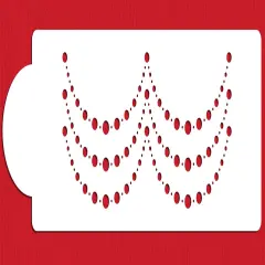 Ella's Pearls Cake Stencil | C839 by Designer Stencils | Stencils for Royal Icing, Airbrush, Dusting Powder |