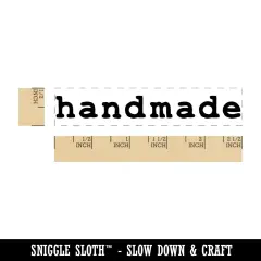 Typewriter Font Lowercased Handmade Rectangle Rubber Stamp for Stamping Crafting