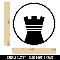 Chess Piece Black Rook Rubber Stamp for Stamping Crafting Planners
