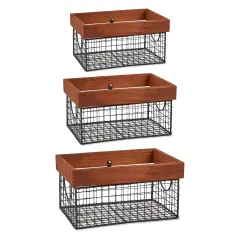 DII Asst Bronze Finish Farmhouse Basket (Set of 3)