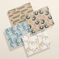 Jungle Animal Baby Shower Thank You Cards| Eco-Friendly Kids Thank You Cards With Envelopes | 12, 24