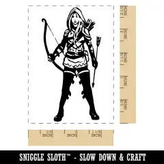 RPG Class Ranger Hunter Marksman Sharpshooter Bowman Rectangle Rubber Stamp for Stamping Crafting