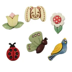 Buttons Galore and More Spring Craft & Sewing Buttons - Spring Garden - 18 Buttons