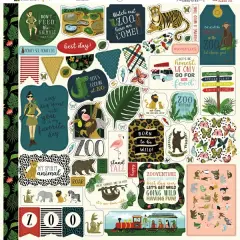 Echo Park Animal Safari 12 x 12 Cardstock Element Sticker Sheet