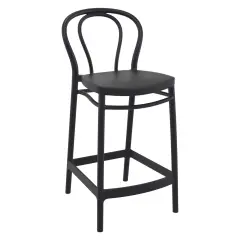 Luxury Commercial Living 37.75" Black Solid Outdoor Patio Counter Stool