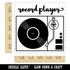 Classic Vintage Retro Record Player Square Rubber Stamp for Stamping Crafting