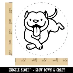 Pit Bull Happy Laying Down Dog Rubber Stamp for Stamping Crafting Planners