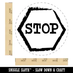 Stop Sign Sketch Rubber Stamp for Stamping Crafting Planners