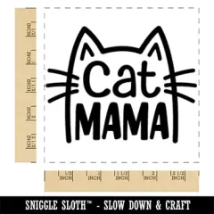 Cat Mama Mom Square Rubber Stamp for Stamping Crafting