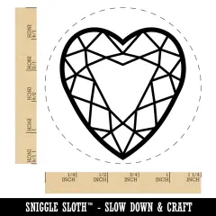 Heart Gem Cut Diamond Jewelry Rubber Stamp for Stamping Crafting Planners