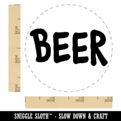 Beer Fun Text Rubber Stamp for Stamping Crafting Planners
