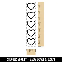 Hearts Check Box List Bullets Vertical Rectangle Rubber Stamp for Stamping Crafting